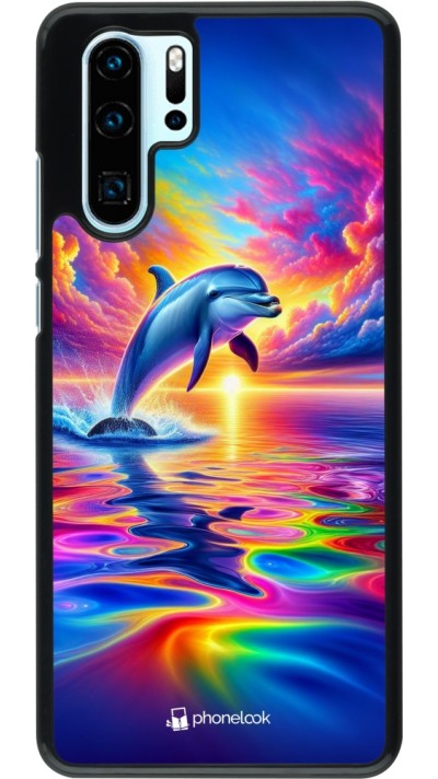 Huawei P30 Pro Case Hülle - Glücklicher Regenbogen-Delfin