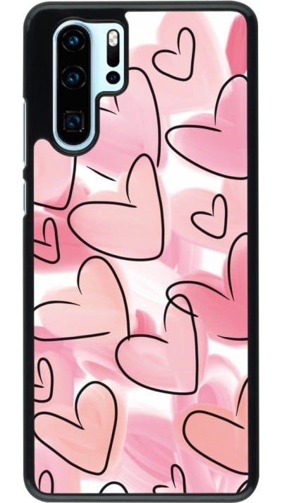 Huawei P30 Pro Case Hülle - Easter 2023 pink hearts