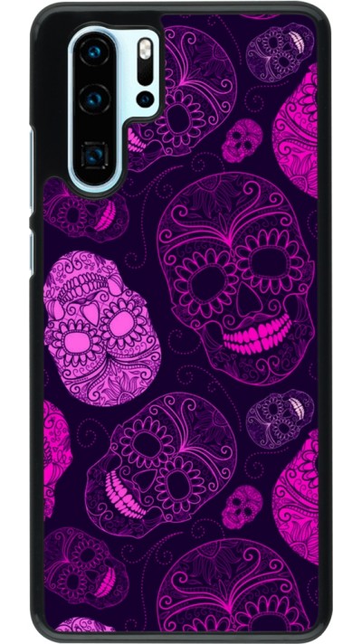 Huawei P30 Pro Case Hülle - Halloween 2023 pink skulls