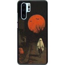 Coque Huawei P30 Pro - Halloween 2025 Ghost on a bicycle