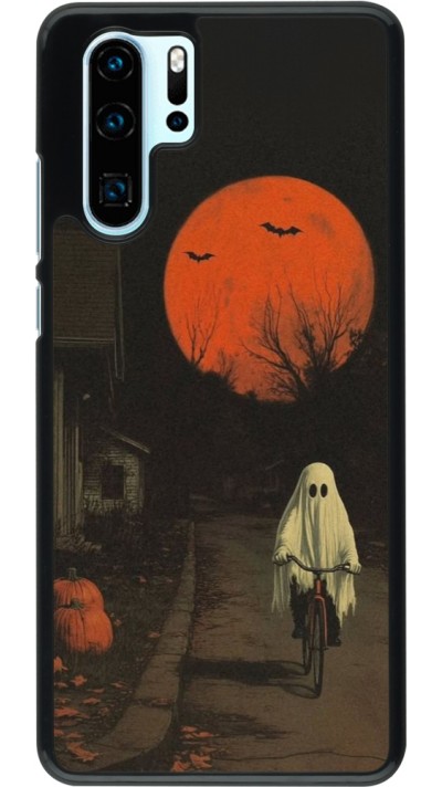 Coque Huawei P30 Pro - Halloween 2025 Ghost on a bicycle