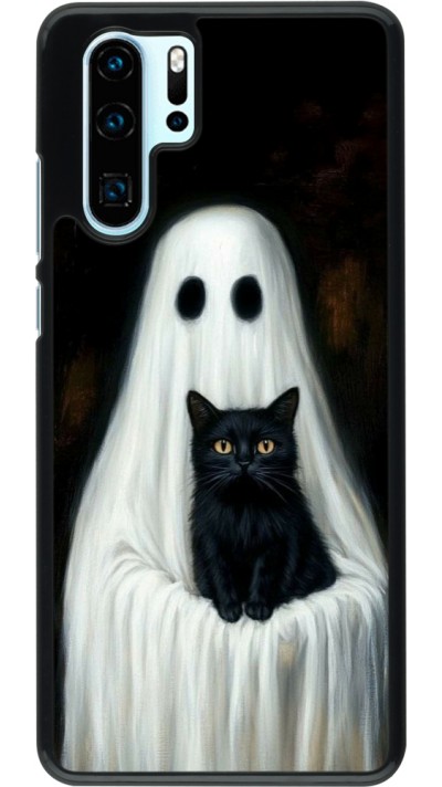 Coque Huawei P30 Pro - Halloween 2025 Ghost with black cat