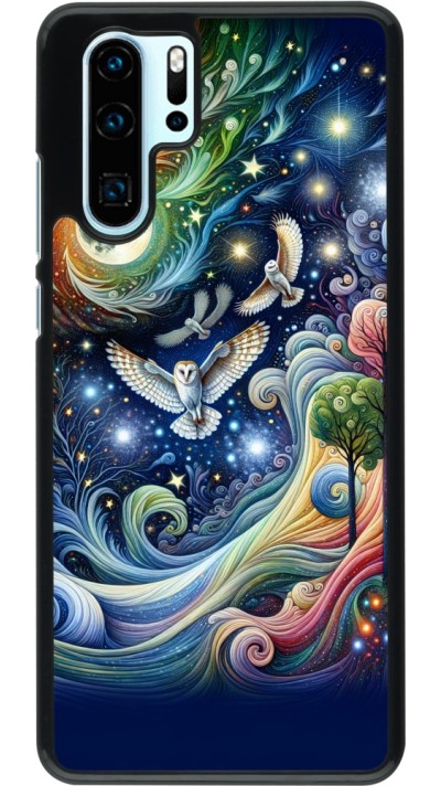 Coque Huawei P30 Pro - hibou volant floral