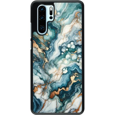 Huawei P30 Pro Case Hülle - Grüner Blauer Goldener Marmor