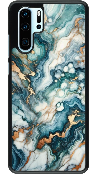 Coque Huawei P30 Pro - Marbre Vert Bleu Doré