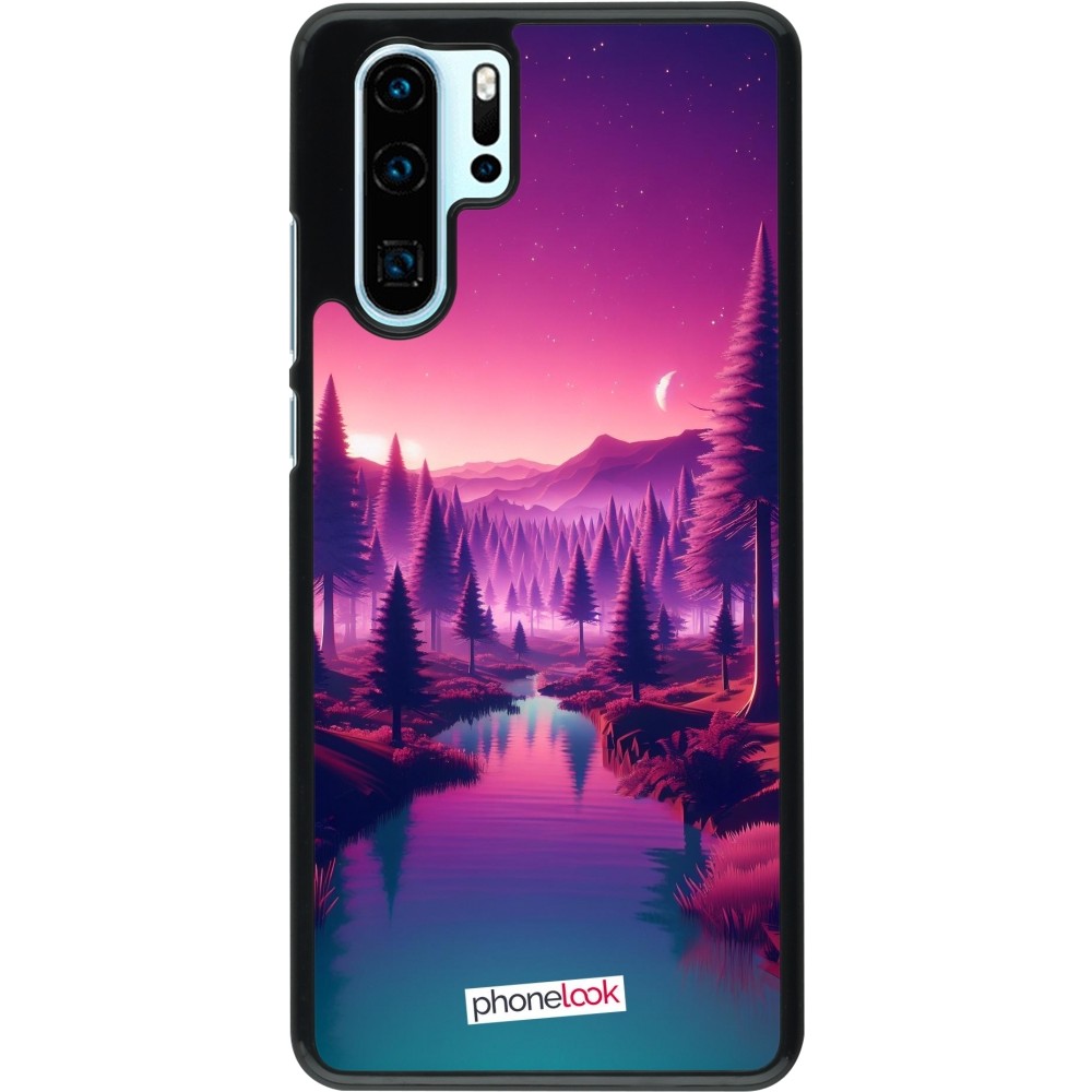 Huawei P30 Pro Case Hülle - Lila-rosa Landschaft