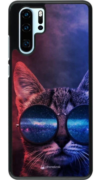 Coque Huawei P30 Pro - Red Blue Cat Glasses