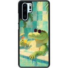 Coque Huawei P30 Pro - Crocodile in the swimming pool Summer 2026