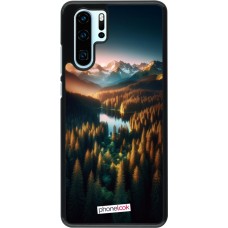 Huawei P30 Pro Case Hülle - Sonnenuntergang Waldsee