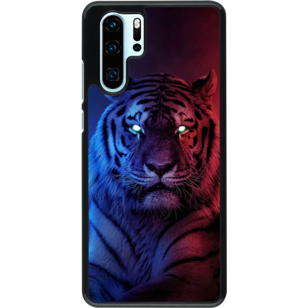 Coque Huawei P30 Pro - Tiger Blue Red