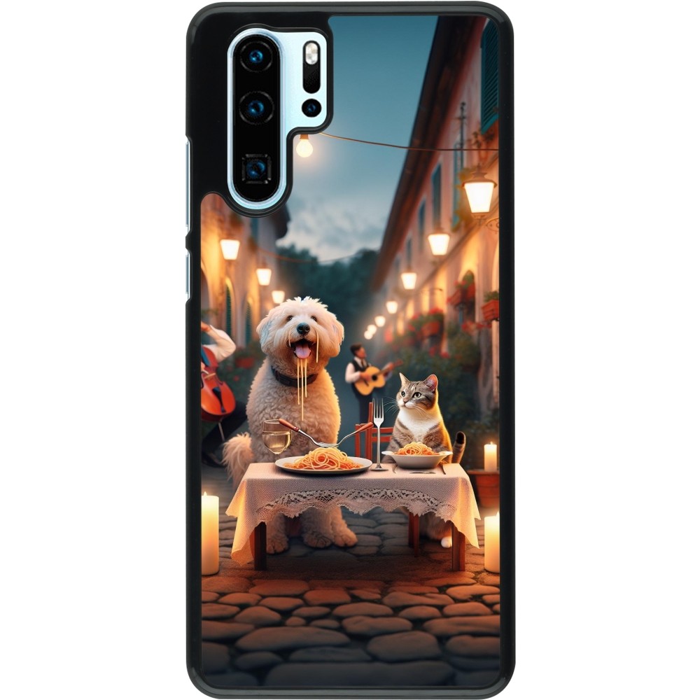 Coque Huawei P30 Pro - Valentine 2024 Dog & Cat Candlelight