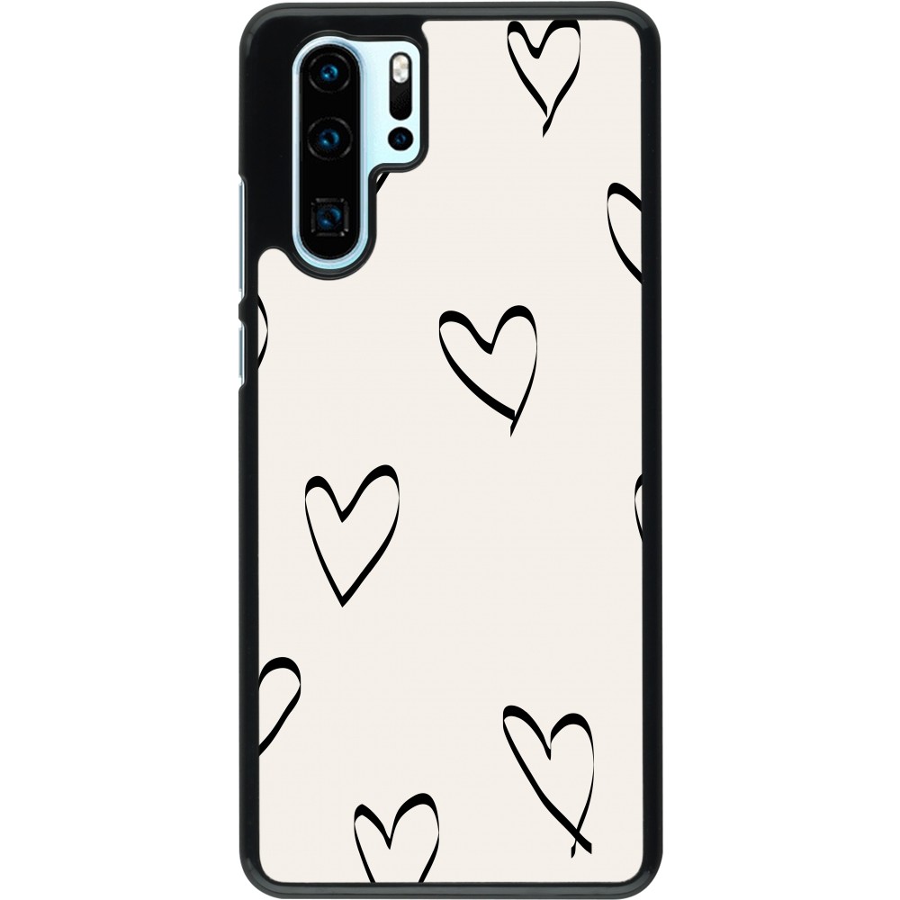 Coque Huawei P30 Pro - Valentine 2023 minimalist hearts