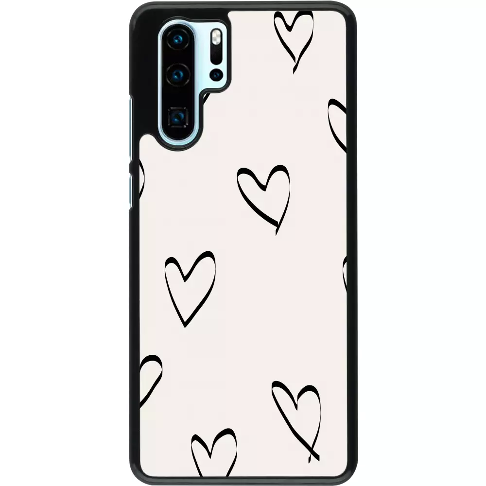 Coque Huawei P30 Pro - Valentine 2023 minimalist hearts