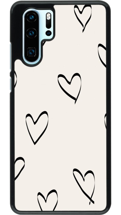 Coque Huawei P30 Pro - Valentine 2023 minimalist hearts