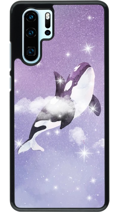Coque Huawei P30 Pro - Whale in sparking stars