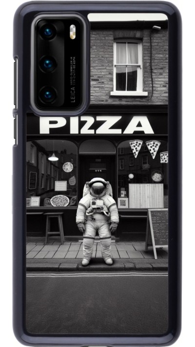 Huawei P40 Case Hülle - Astronaut vor einer Pizzeria