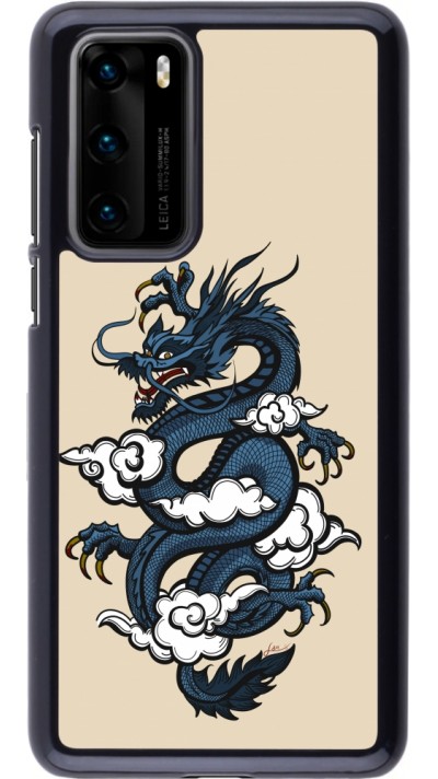 Huawei P40 Case Hülle - Blue Dragon Tattoo