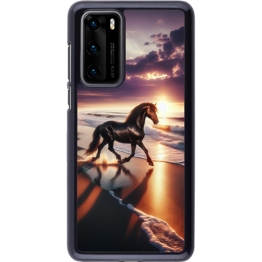 Coque Huawei P40 - Cheval majestueux plage