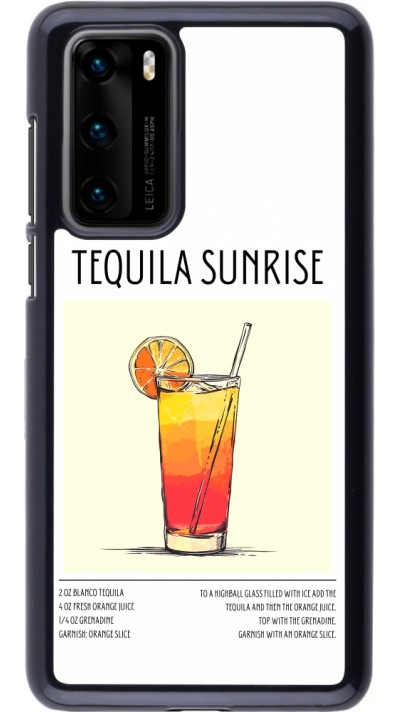 Huawei P40 Case Hülle - Cocktail Rezept Tequila Sunrise