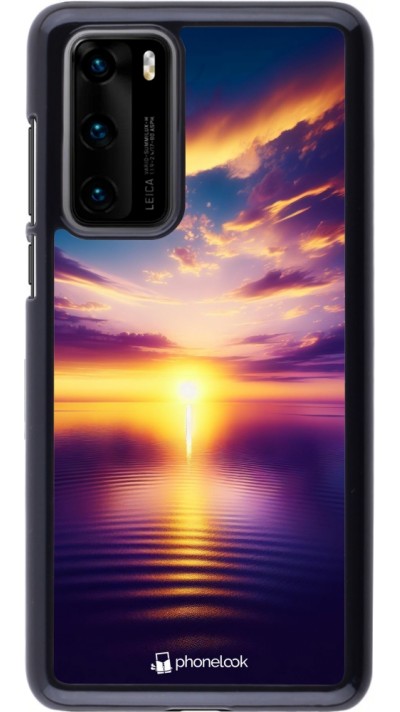 Coque Huawei P40 - Coucher soleil jaune violet