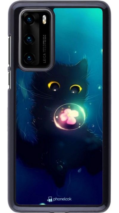 Hülle Huawei P40 - Cute Cat Bubble