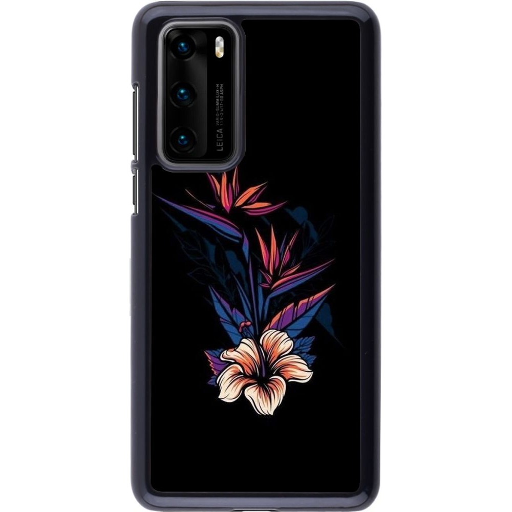 Coque Huawei P40 - Dark Flowers