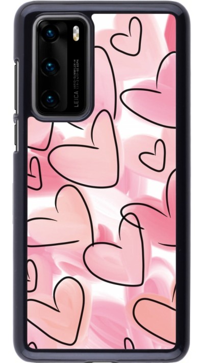Huawei P40 Case Hülle - Easter 2023 pink hearts