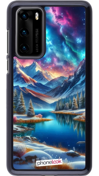 Coque Huawei P40 - Fantasy Mountain Lake Sky Stars