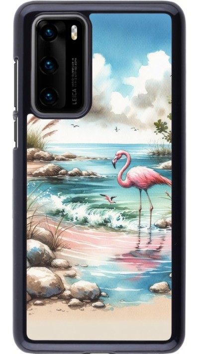 Huawei P40 Case Hülle - Flamingo Aquarell