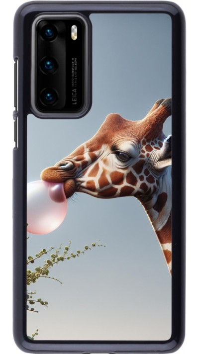 Huawei P40 Case Hülle - Giraffe mit Blase