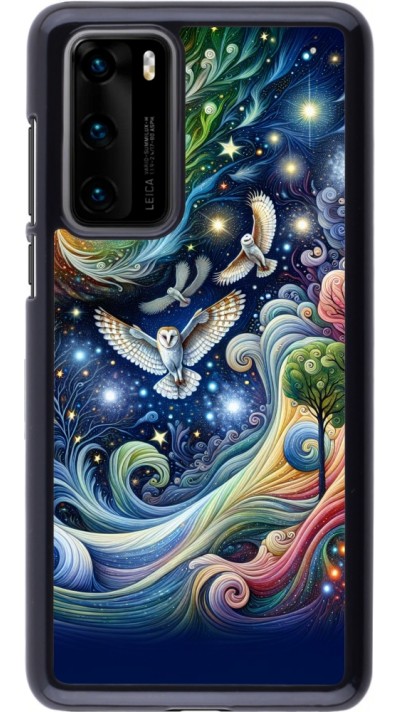 Huawei P40 Case Hülle - Fliegender Blumen-Eule