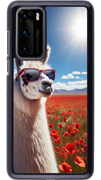 Huawei P40 Case Hülle - Lama Chic in Mohnblume