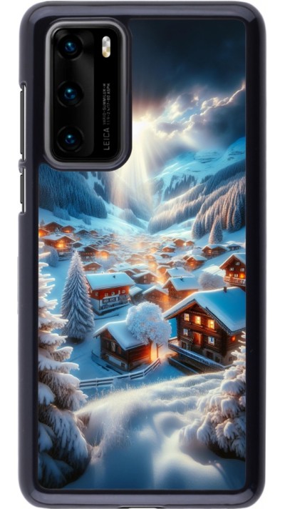 Huawei P40 Case Hülle - Berg Schnee Licht