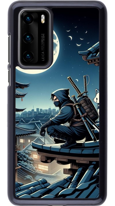 Huawei P40 Case Hülle - Ninja unter dem Mond