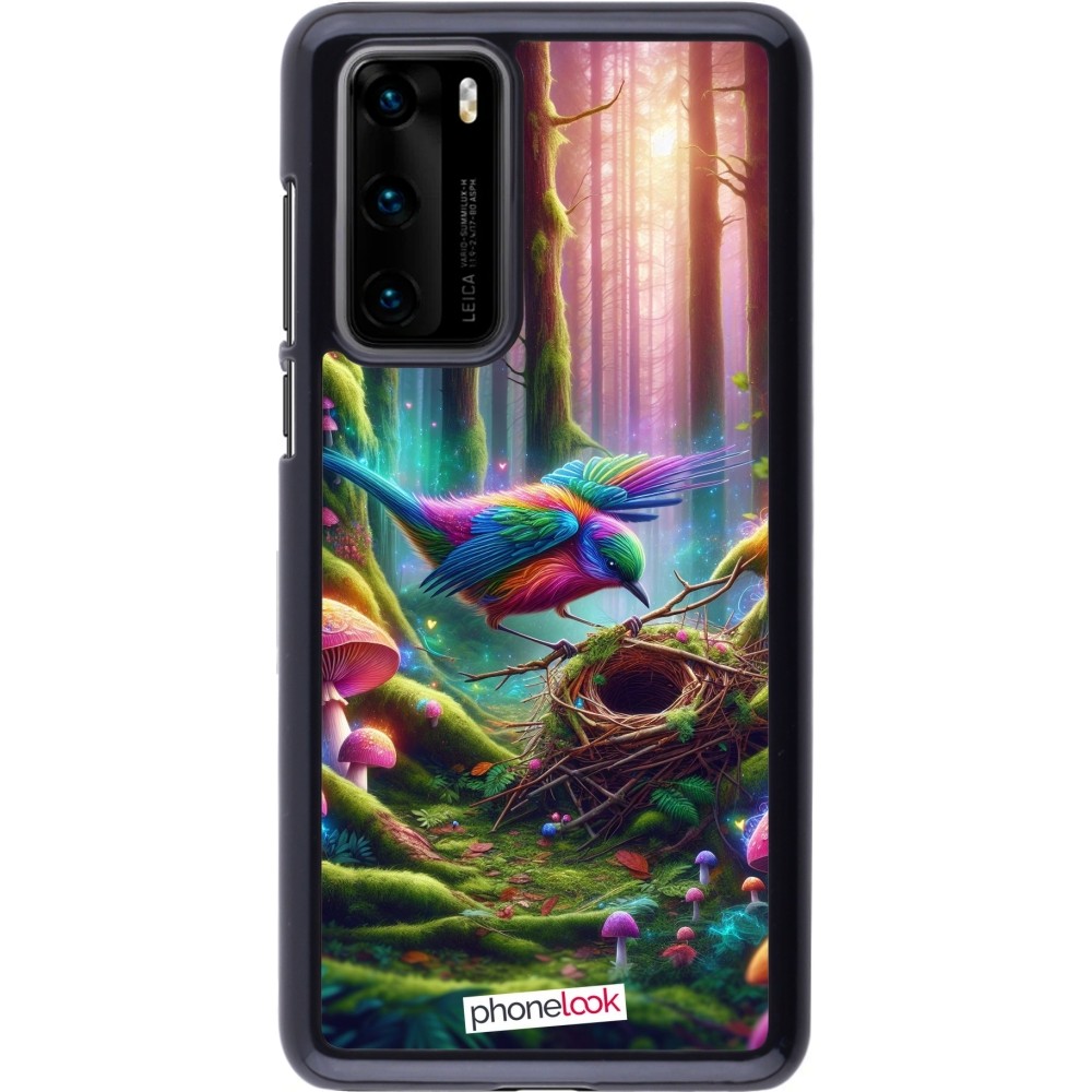 Huawei P40 Case Hülle - Vogel Nest Wald