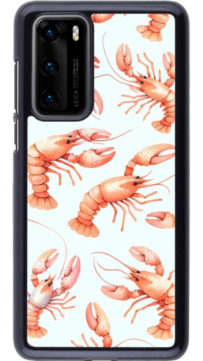 Huawei P40 Case Hülle - Muster von pastellfarbenen Hummern