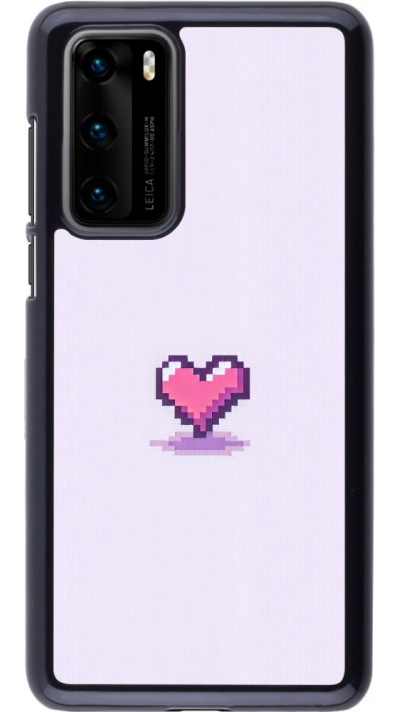 Huawei P40 Case Hülle - Pixel Herz Hellviolett