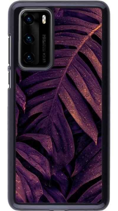Huawei P40 Case Hülle - Purple Light Leaves