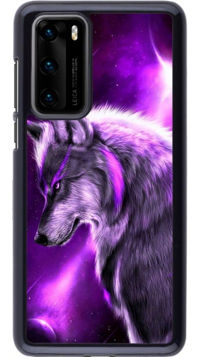 Hülle Huawei P40 - Purple Sky Wolf