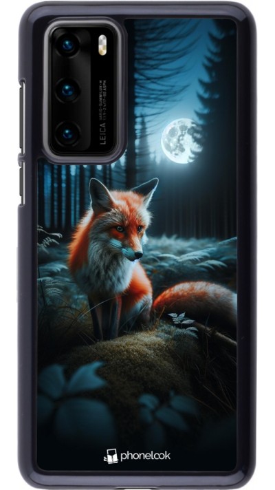 Coque Huawei P40 - Renard lune forêt