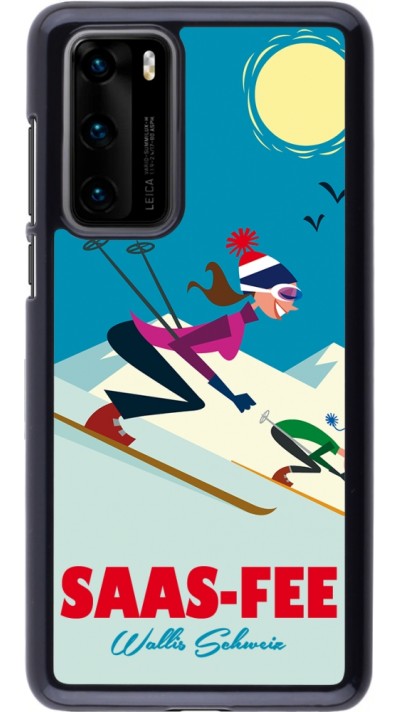 Huawei P40 Case Hülle - Saas-Fee Ski Downhill