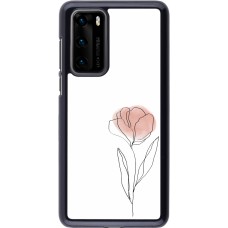 Huawei P40 Case Hülle - Spring 23 minimalist flower