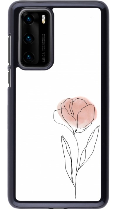 Huawei P40 Case Hülle - Spring 23 minimalist flower