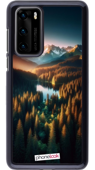 Huawei P40 Case Hülle - Sonnenuntergang Waldsee