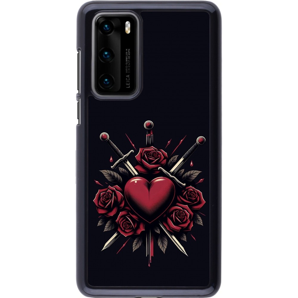 Huawei P40 Case Hülle - Valentine 2024 gothic love