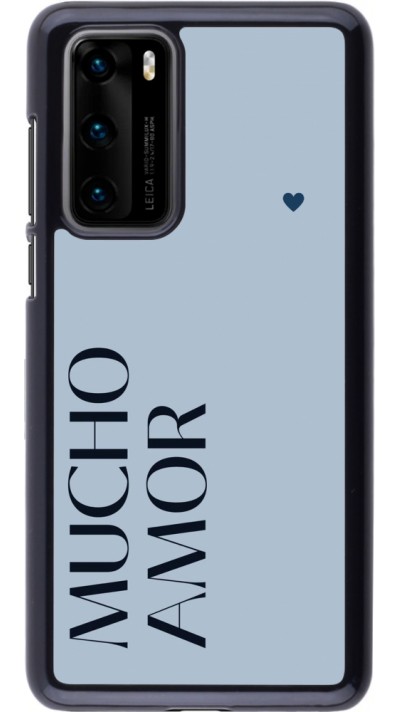 Coque Huawei P40 - Valentine 2024 mucho amor azul