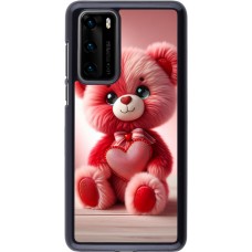 Huawei P40 Case Hülle - Valentin 2024 Rosaroter Teddybär
