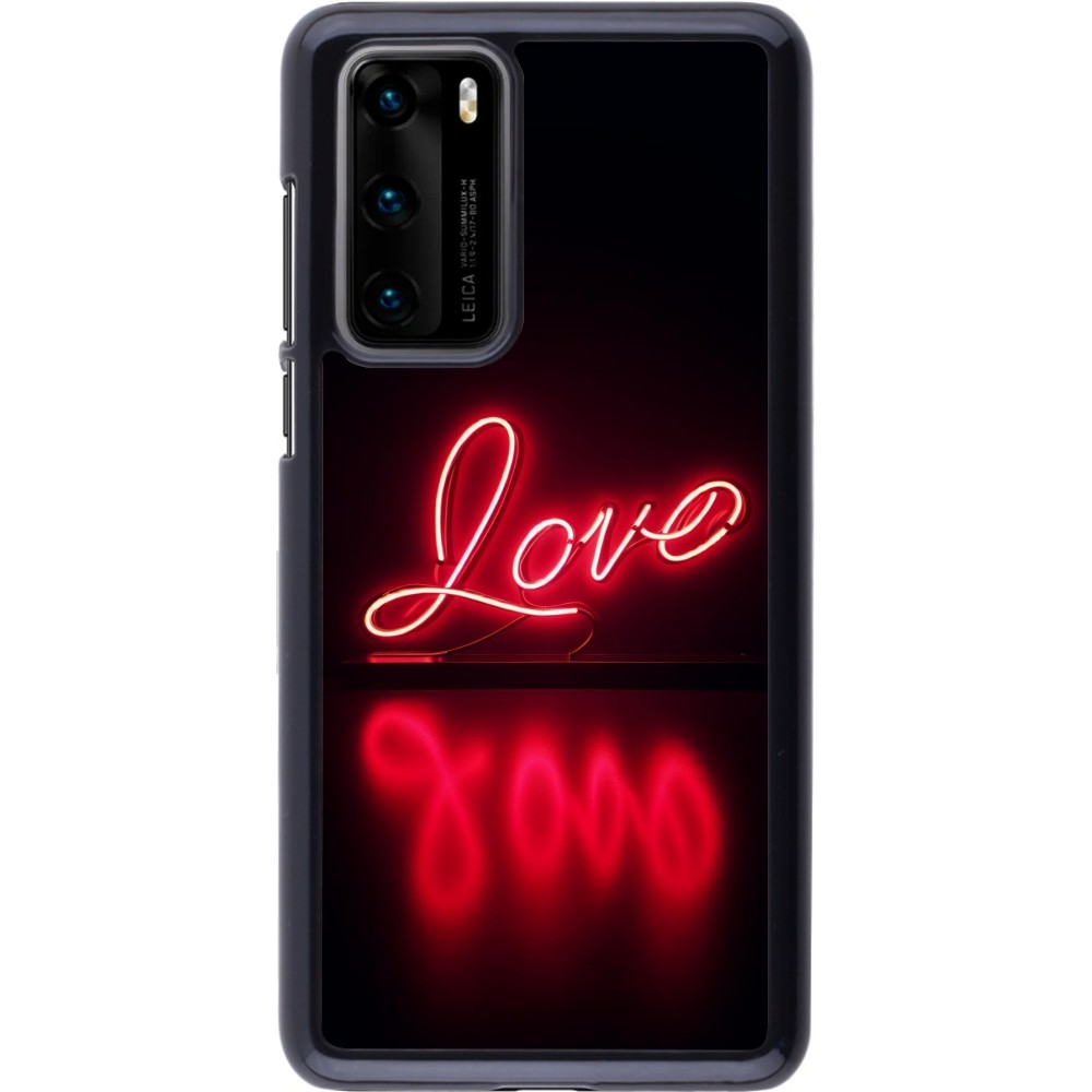 Huawei P40 Case Hülle - Valentine 2025 Neon Liebe
