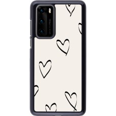 Huawei P40 Case Hülle - Valentine 2023 minimalist hearts