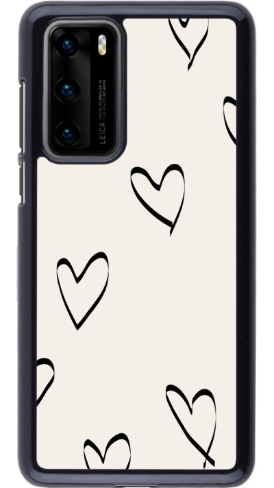 Coque Huawei P40 - Valentine 2023 minimalist hearts